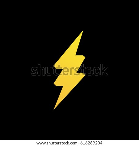 Lightning bolt icon or logo in modern flat style. High quality black outline thunderbolt pictogram for web site design and mobile apps. Vector illustration on a white background.