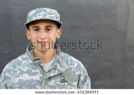 American military serviceman with copy space - Stock image