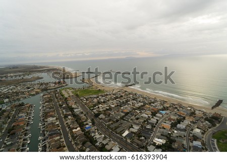 Aerial helicopter shot of Ventura