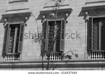 Black and white photography of architecture architectural detail photo city
