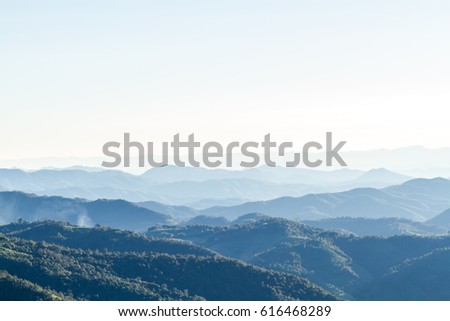 Mountain landscape and skyline with copy space.