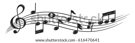 Music note design element in doodle style Royalty-Free Stock Photo #616470641
