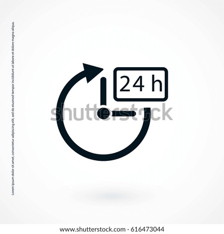 24 hours icon vector, flat design best vector icon