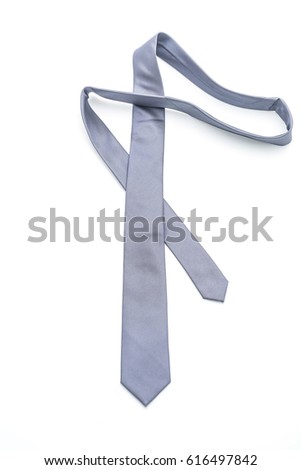 beautiful grey necktie isolated on white background