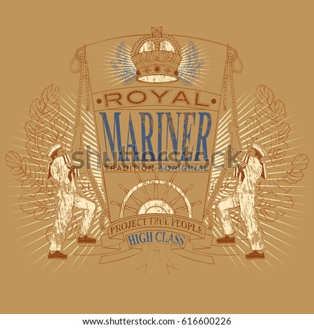 Mariner royal emblem with sailors
