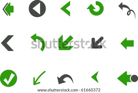 Vector icons pack - Green Series, arrows collection