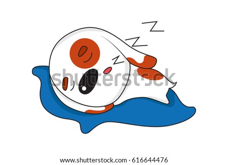 Cute Dog Sleeping. Vector Illustrations. Isolated on white background.