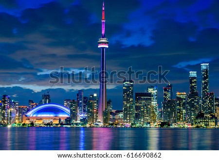 Toronto skyline at night, canada