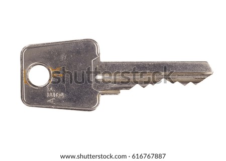 Old key, isolated, great sharpness