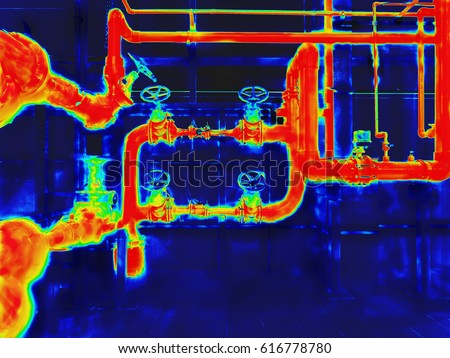 Thermogram imaging of the Engineering System. Colorful Royalty-Free Stock Photo #616778780