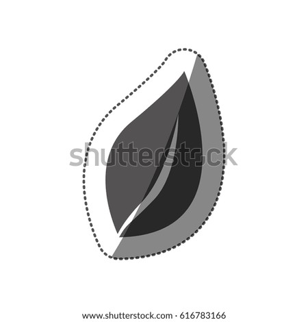 sticker silhouette leaf plant icon vector illustration