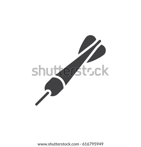 Dart icon vector, filled flat sign, solid pictogram isolated on white. Symbol, logo illustration. Pixel perfect