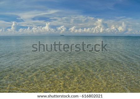 Beautiful clouds sea and sky maerumpueang beach rayong thailand