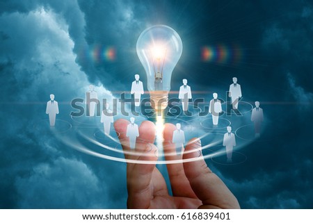 The idea during the team work concept design. Royalty-Free Stock Photo #616839401