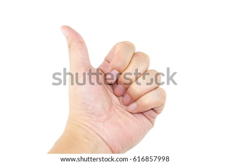 Human hand sign isolated on white - concept background