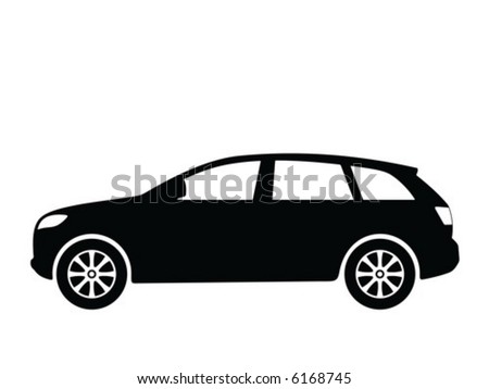 Silhouette a car, vector illustration