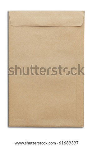 Brown envelop as white isolate background Royalty-Free Stock Photo #61689397