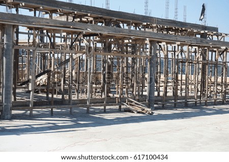 A photo of a construction site of a residence building