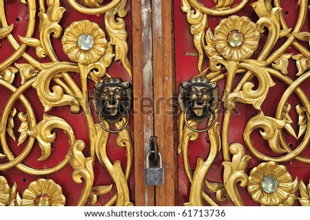 Thailand Doors Temple Entrance