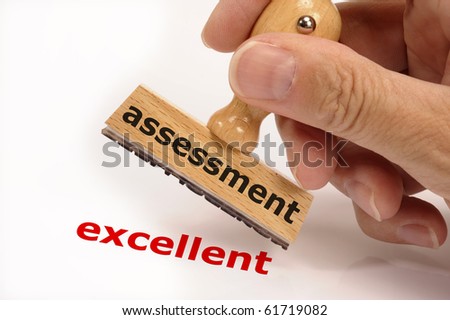 rubber stamp marked with assessment and copy excellent