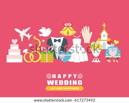 Happy wedding greeting card