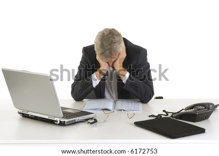 ceo is crying because of the bad results Royalty-Free Stock Photo #6172753