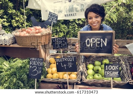 Woman Selling Fresh Local Vegetable From Farm at Market