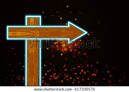 neon light wooden arrow arrow sign 
