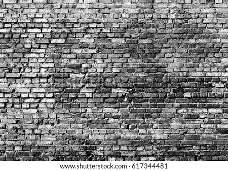 old brick wall for background, monochrome