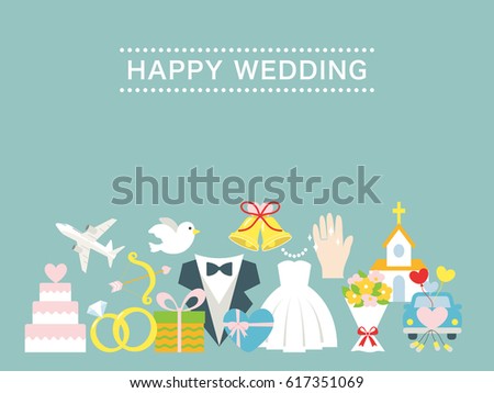 Happy wedding greeting card