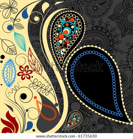 Paisley floral background. Vector file also available in my gallery