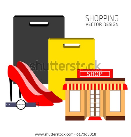 Shop, supermarket, shopping cart, vector, products, business background, gifts, abstraction