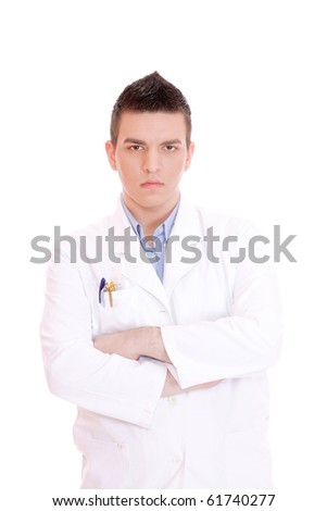 Young Medical doctor. Isolated over white background