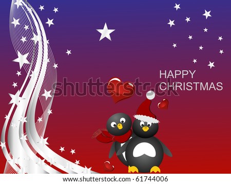 penguin christmas - vector