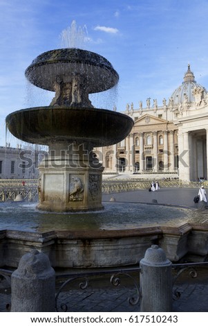Fountain, St Peter's, Vatican, Rome, Italy