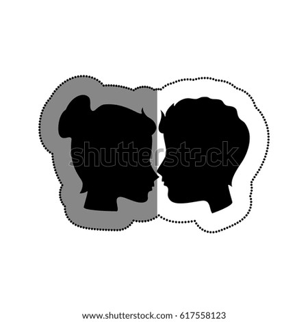 couple silhouette with hearts