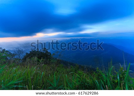 Mountain National Park's landscape and sky in Thailand.