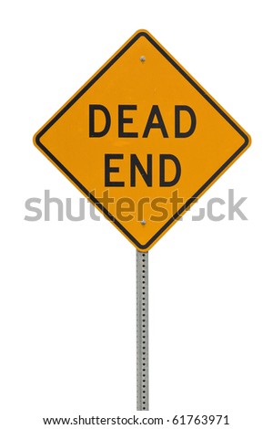 Dead end traffic sign isolated on white background