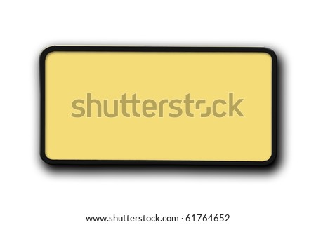 yellow sign on white background