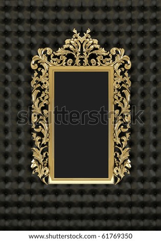 Luxury gold frame on the black background