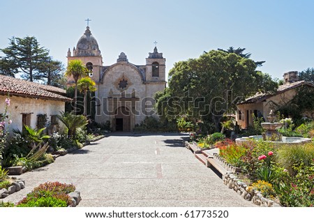 Carmel Mission, founded in 1770. Royalty-Free Stock Photo #61773520