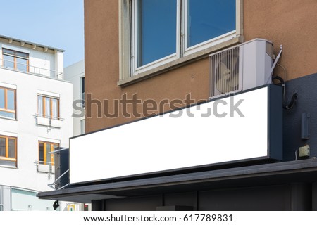 Blank Restaurant Sign Large Billboard Banner Building Corner