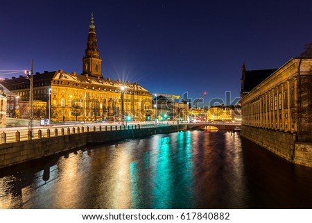 Copenhagen Cityscape at twilight night