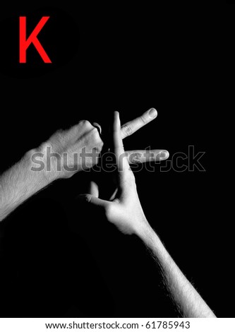 Finger Spelling the Alphabet - Letter "K"