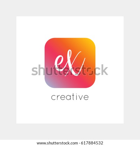 EX logo, vector. Useful as branding symbol, app icon, alphabet element, clip-art.