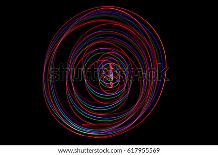 abstract light painting on black background.