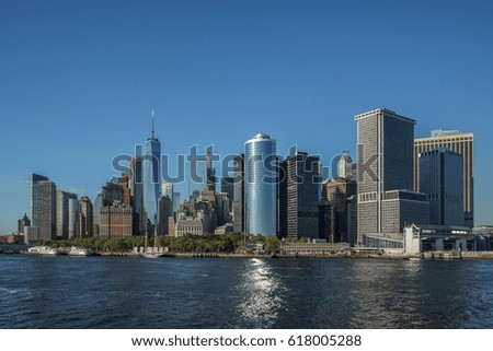 Landscape of Manhattan from the water