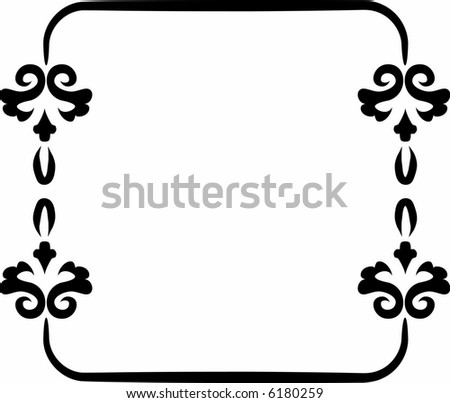 Abstract floral frame element. No Gradients.