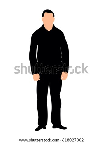 Illustration and vector silhouette of men simple
