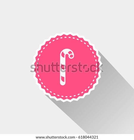 Candy cane icon with long shadow